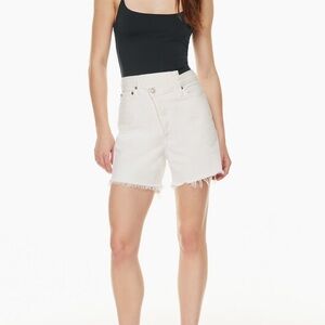 AGOLDE criss cross jean short White Size 23